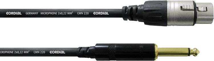 Produktbild: Cordial CCM 7,5 FP XLR Verbindungskabel [1x XLR-Buchse - 1x Klinkenstecker 6.35 mm] 7.50 m Schwarz