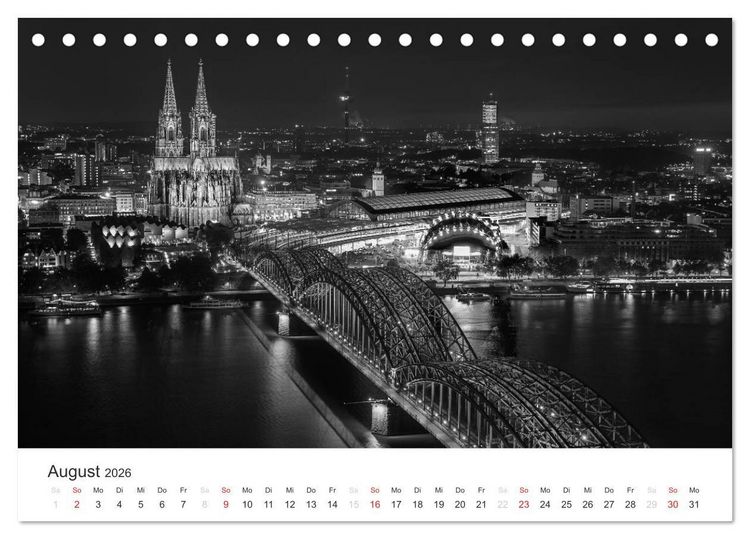 Produktbild: K&ouml;ln - monochrome Ansichten (Tischkalender 2026 DIN A5 quer), CALVENDO Monatskalender