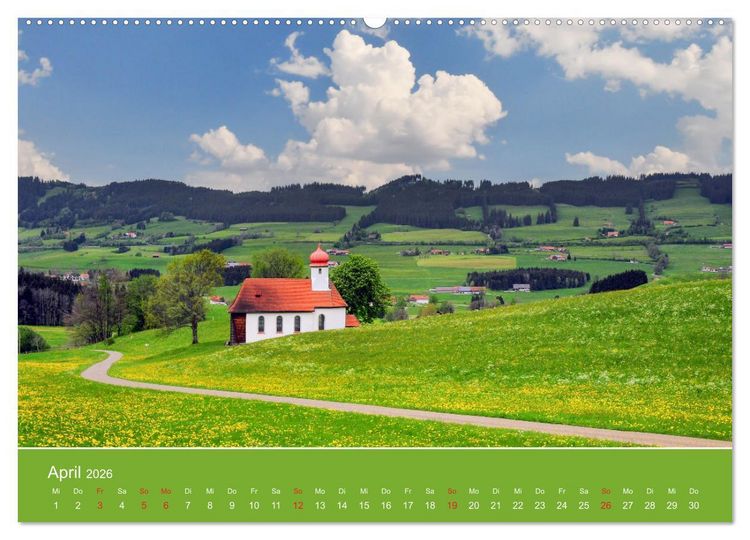 Produktbild: Wo das Allg&auml;u am sch&ouml;nsten ist (hochwertiger Premium Wandkalender 2026 DIN A2 quer), Kunstdruck in Hochglanz