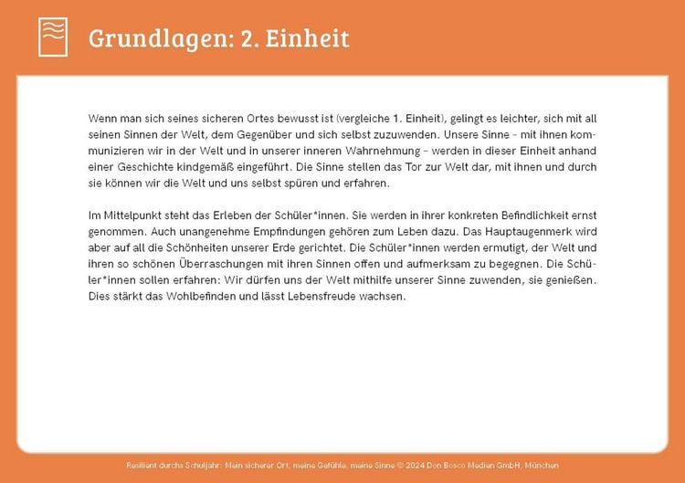 Produktbild: Resilient durchs Schuljahr: Mein sicherer Ort, meine Gef&uuml;hle, meine Sinne