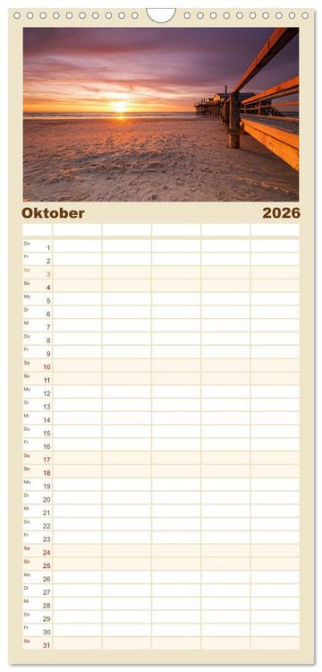 Produktbild: Familienplaner 2026 - St. Peter-Ording mit 5 Spalten (Wandkalender, 21 x 45 cm) CALVENDO