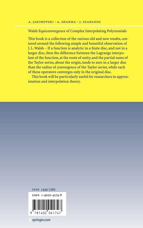 Produktbild: Walsh Equiconvergence of Complex Interpolating Polynomials