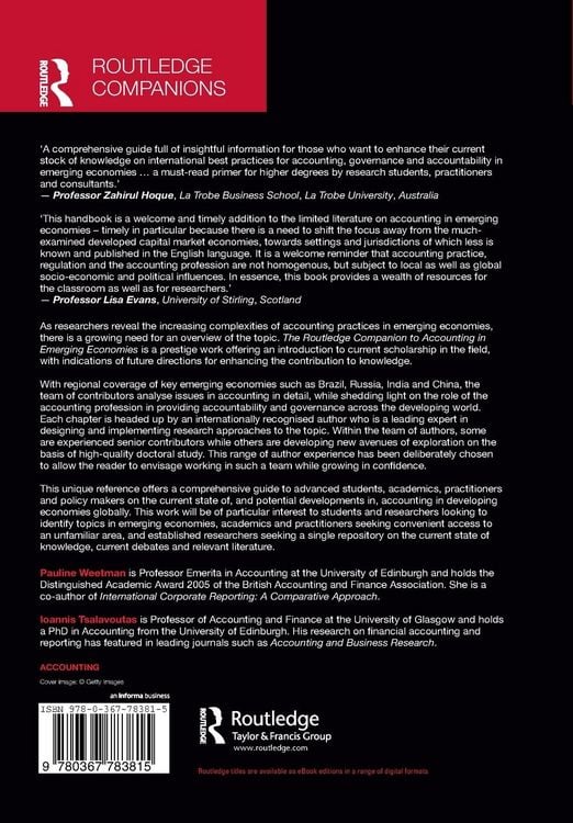 Produktbild: The Routledge Companion to Accounting in Emerging Economies