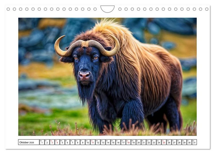 Produktbild: Eiszeitliche Tierwelt (Wandkalender 2026 DIN A4 quer), CALVENDO Monatskalender