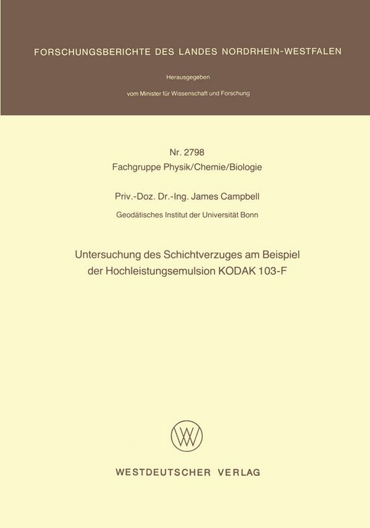 Produktbild: Untersuchung des Schichtverzuges am Beispiel der Hochleistungsemulsion KODAK 103-F