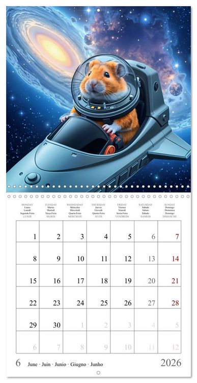 Produktbild: AI Hamster Astronauts exploring the Cosmos (Wall Calendar 2026 12 &times; 12 Inch) CALVENDO 12 Month Wall Calendar