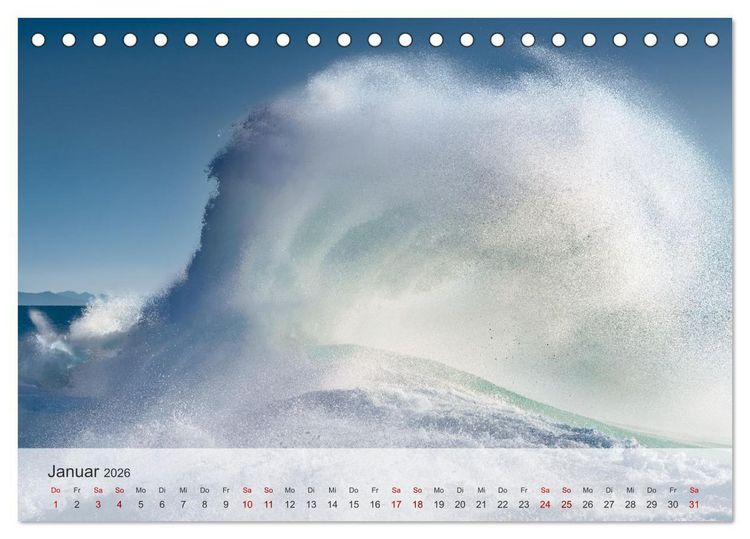 Produktbild: Azurblaue Horizonte - Die Sch&ouml;nheit des Meeres einfangen (Tischkalender 2026 DIN A5 quer), CALVENDO Monatskalender