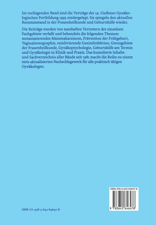 Produktbild: Gie&szlig;ener Gyn&auml;kologische Fortbildung 1995