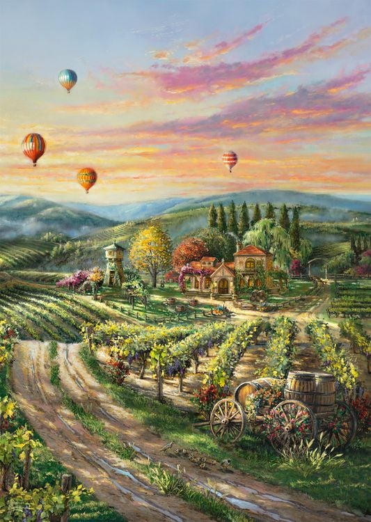 Produktbild: Peaceful Valley Vineyard, Thomas Kinkade Collection Puzzle 1.000 Teile