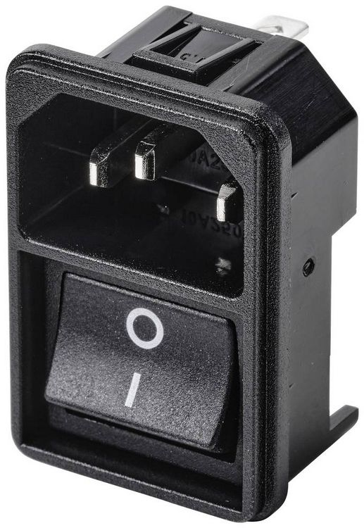 Produktbild: TRU COMPONENTS TC-10088380 Kaltger&auml;te-Steckverbinder C14 Stecker, Einbau vertikal Gesamtpolzahl: 3 10 A Schwarz 1 St.