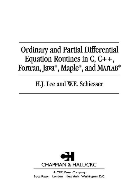Produktbild: Ordinary and Partial Differential Equation Routines in C, C++, Fortran, Java, Maple, and MATLAB