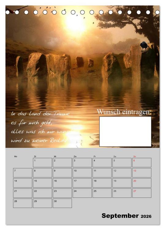 Produktbild: Wunsch- und Zauberkalender (Tischkalender 2026 DIN A5 hoch), CALVENDO Monatskalender