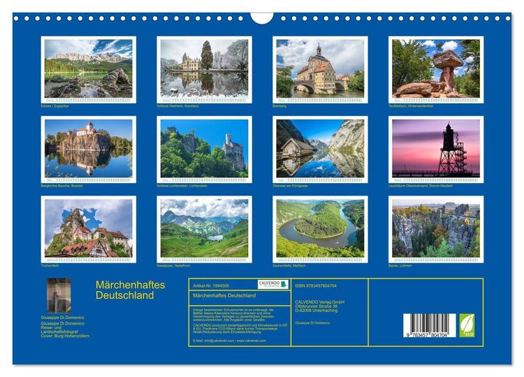 Produktbild: M&auml;rchenhaftes Deutschland (Wandkalender 2026 DIN A3 quer), CALVENDO Monatskalender