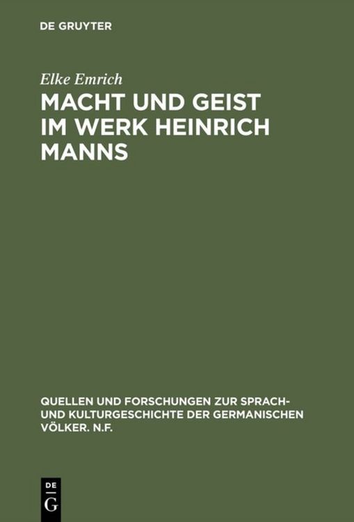Produktbild: Macht und Geist im Werk Heinrich Manns