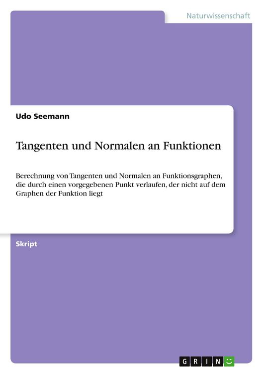 Produktbild: Tangenten und Normalen an Funktionen