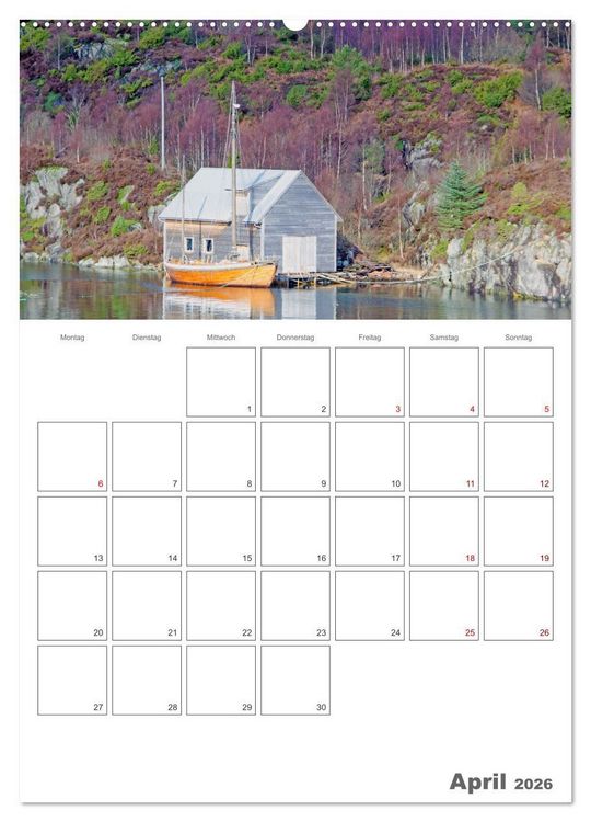Produktbild: Die K&uuml;ste Norwegens - Terminplaner (Wandkalender 2026 DIN A2 hoch), CALVENDO Monatskalender