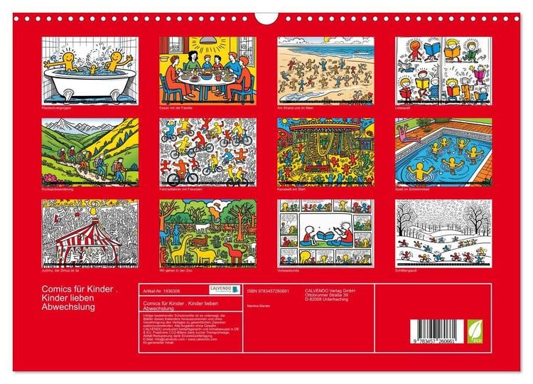 Produktbild: Comics f&uuml;r Kinder . Kinder lieben Abwechslung (Wandkalender 2026 DIN A3 quer), CALVENDO Monatskalender
