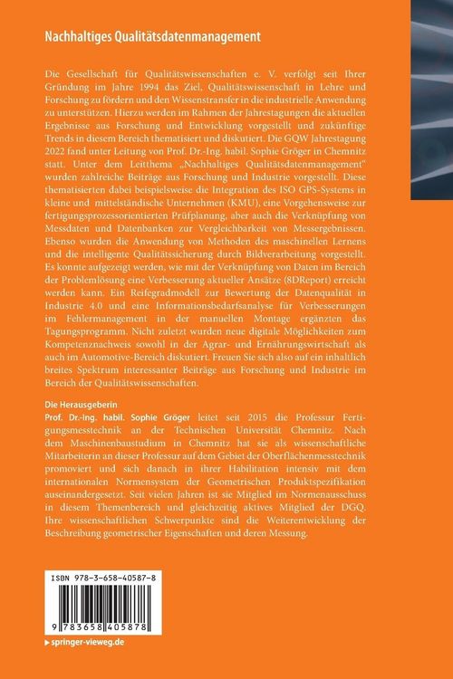 Produktbild: Nachhaltiges Qualit&auml;tsdatenmanagement