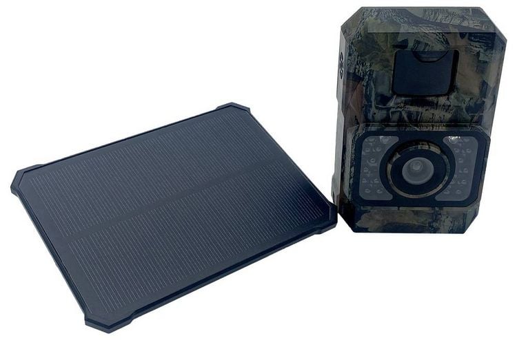 Produktbild: Berger & Schr&ouml;ter Mini 48 MP Wildkamera 48 Megapixel inkl. Solarladeger&auml;t mit Li-Ion-Akku Camouflage Braun, Schwarz
