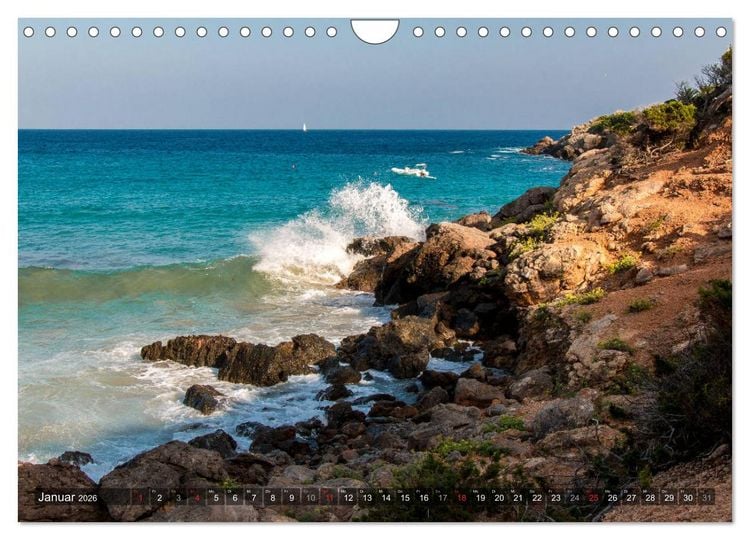 Produktbild: Ibiza K&uuml;ste, Buchten und Str&auml;nde (Wandkalender 2026 DIN A4 quer), CALVENDO Monatskalender