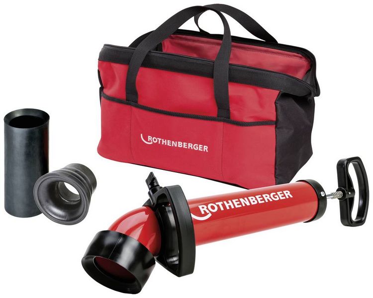 Produktbild: Rothenberger 1000001762 Rohrreinigungsger&auml;t ROPUMP SUPER PLUS Set m. Adapter breit