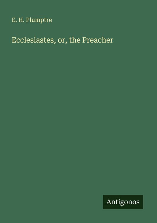 Produktbild: Ecclesiastes, or, the Preacher