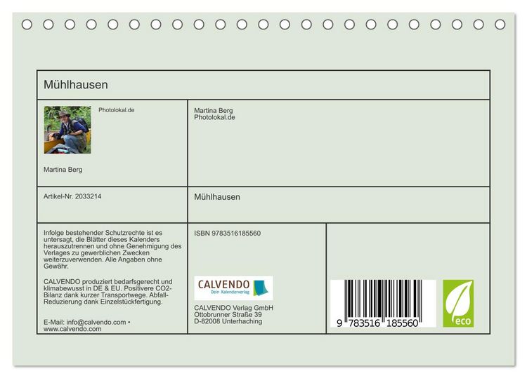 Produktbild: M&uuml;hlhausen (Tischkalender 2026 DIN A5 quer), CALVENDO Monatskalender