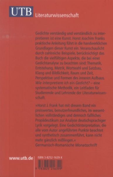 Produktbild: Wie interpretiere ich ein Gedicht?