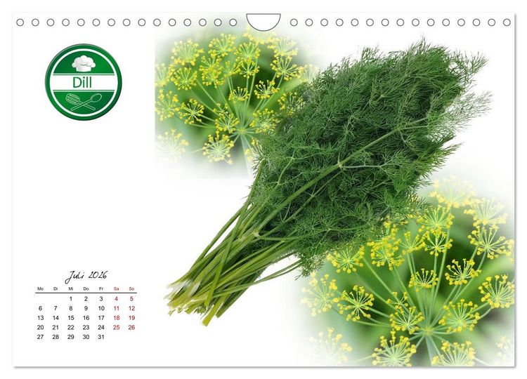 Produktbild: K&uuml;chenkr&auml;uter f&uuml;r jeden Geschmack (Wandkalender 2026 DIN A4 quer), CALVENDO Monatskalender