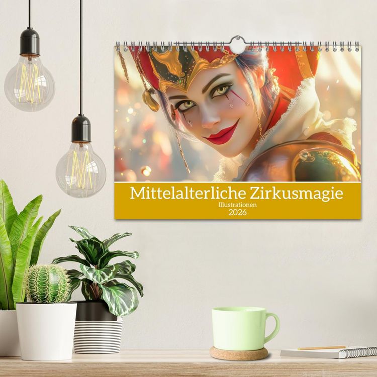 Produktbild: Mittelalterliche Zirkusmagie - Illustrationen (Wandkalender 2026 DIN A4 quer), CALVENDO Monatskalender