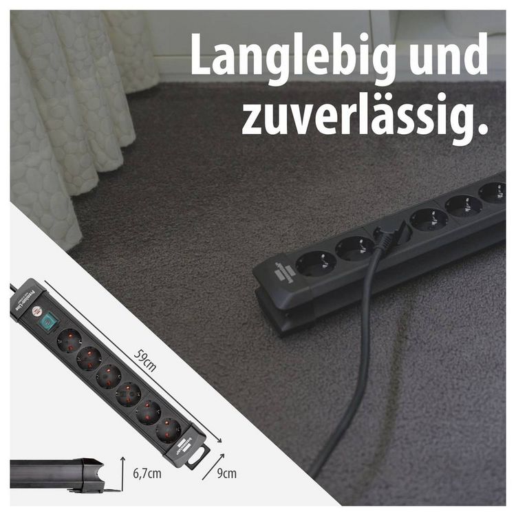 Produktbild: Brennenstuhl 1951100100 Steckdosenleiste mit Schalter 10fach Schwarz Schutzkontakt 1 St.