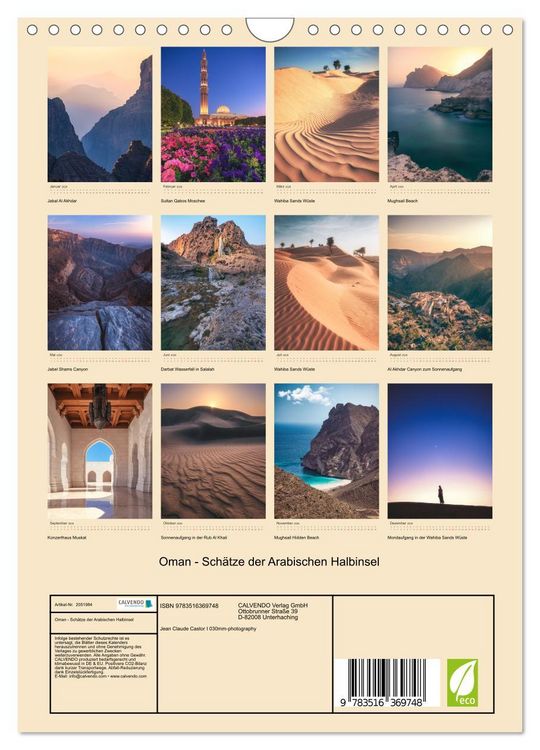 Produktbild: Oman - Sch&auml;tze der Arabischen Halbinsel (Wandkalender 2026 DIN A4 hoch), CALVENDO Monatskalender