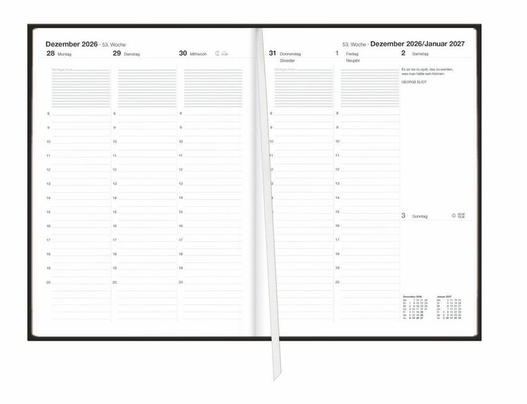 Produktbild: Terminer A6, Struktur schwarz 2027