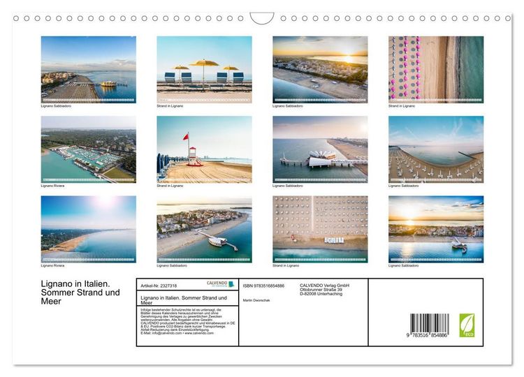 Produktbild: Lignano in Italien. Sommer Strand und Meer (Wandkalender 2027 DIN A3 quer), CALVENDO Monatskalender