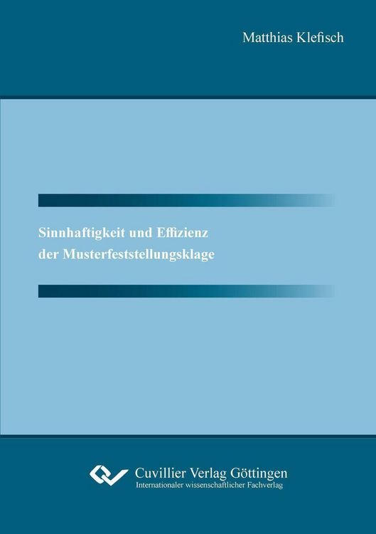 Produktbild: Sinnhaftigkeit und Effizienz der Musterfeststellungsklage