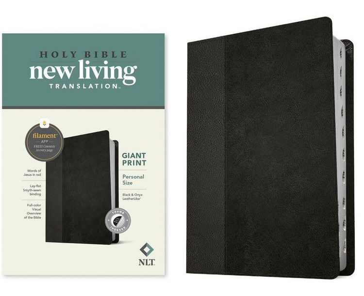 Produktbild: NLT Personal Size Giant Print Bible, Filament Enabled Edition (Red Letter, Leatherlike, Black/Onyx, Indexed)