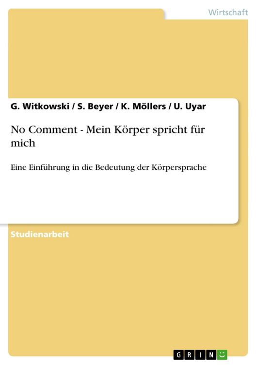 Produktbild: No Comment - Mein K&ouml;rper spricht f&uuml;r mich