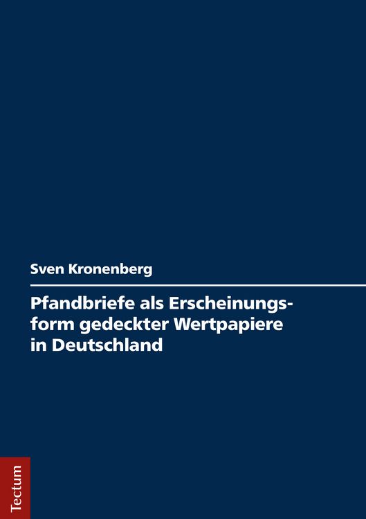 Produktbild: Pfandbriefe als Erscheinungsform gedeckter Wertpapiere in Deutschland