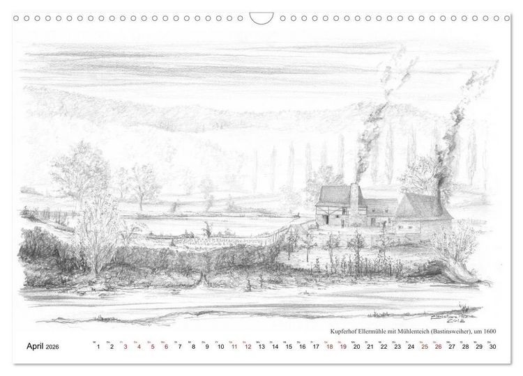 Produktbild: ZeitZeichnen - EinBlick in Stolbergs Geschichte (Wandkalender 2026 DIN A3 quer), CALVENDO Monatskalender