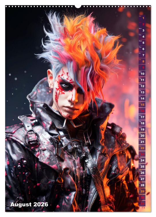 Produktbild: CYBERPUNK Cool guys (High Quality Premium Wall Calendar 2026 DIN A2 portrait),CALVENDO 12 Month Wall Calendar
