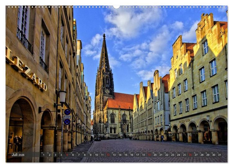 Produktbild: M&uuml;nster - Historische Stadt mit jungem Gesicht (hochwertiger Premium Wandkalender 2026 DIN A2 quer), Kunstdruck in Hochglanz