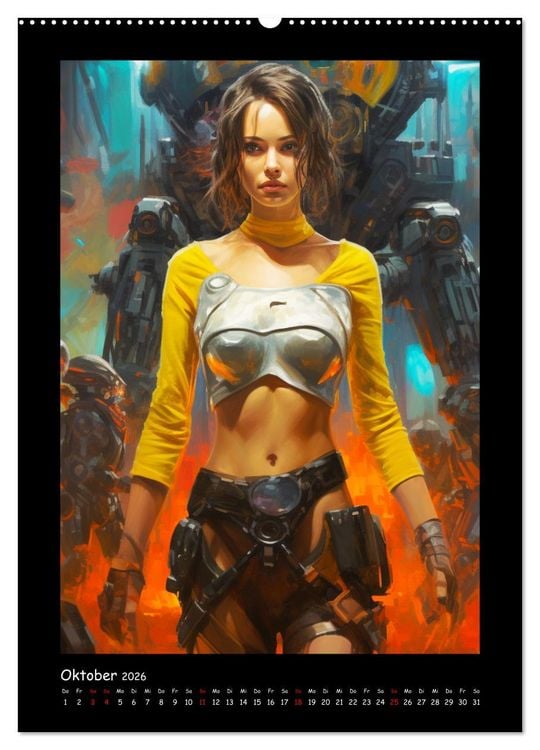 Produktbild: Galaktische Welten. Starke Space Opera-Illustrationen (Wandkalender 2026 DIN A2 hoch), CALVENDO Monatskalender