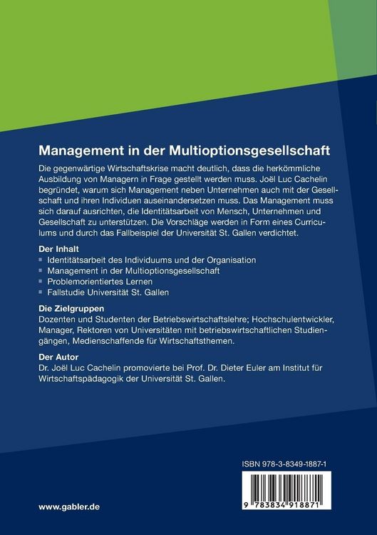 Produktbild: Management in der Multioptionsgesellschaft