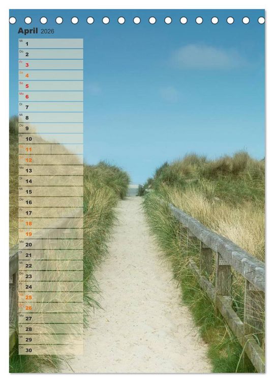 Produktbild: Zwischen D&uuml;nen und Watt / Geburtstagskalender (Tischkalender 2026 DIN A5 hoch), CALVENDO Monatskalender
