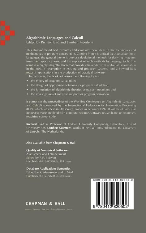 Produktbild: Algorithimic Languages and Calculi