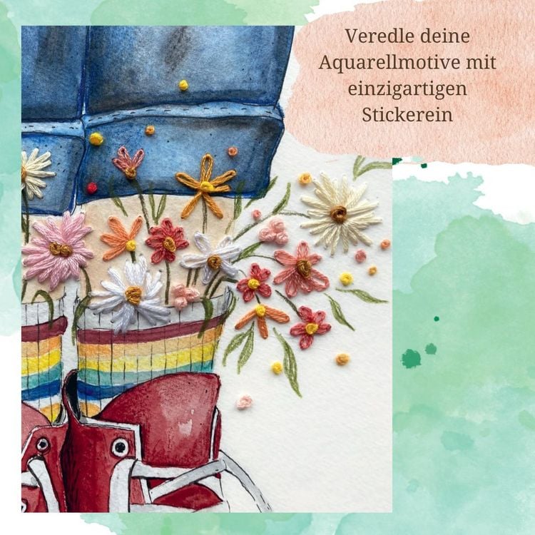 Produktbild: Wundervolle Watercolor Stickerei