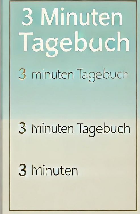 Produktbild: 3 Minuten Tagebuch