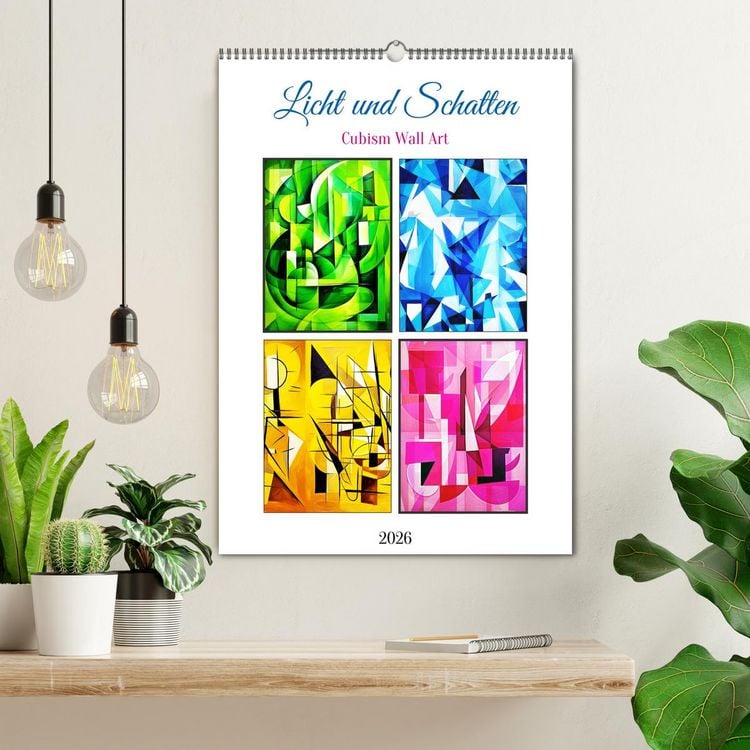 Produktbild: Licht und Schatten . Cubism Wall Art (Wandkalender 2026 DIN A2 hoch), CALVENDO Monatskalender