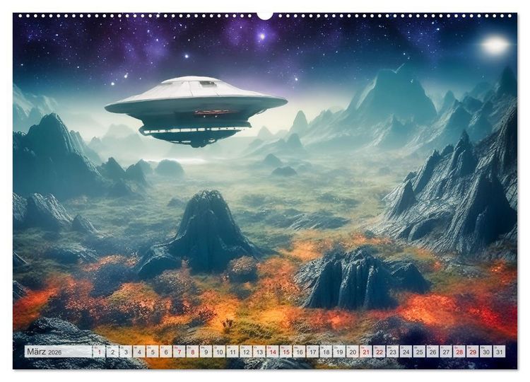 Produktbild: Extraterrestrisch - Auf fremden Planeten (hochwertiger Premium Wandkalender 2026 DIN A2 quer), Kunstdruck in Hochglanz