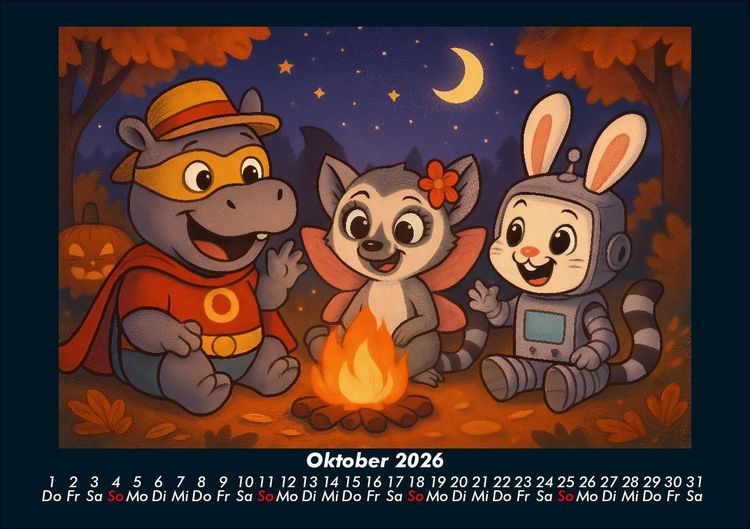 Produktbild: Sash, Lulu & Bouncy - Freunde f&uuml;rs ganze Jahr 2026 Fotokalender DIN A5
